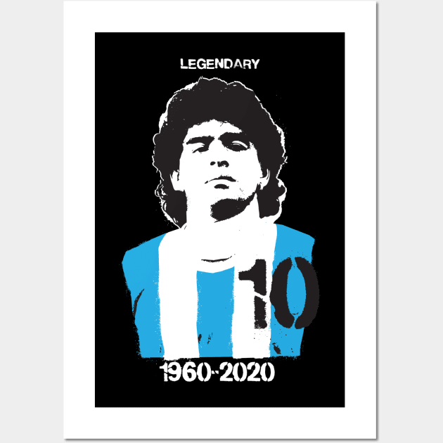 Memory Diego Maradona 10 Hand Of God Legendary 1960-2020 Wall Art by Vamos Store